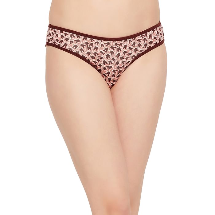 

Clovia Low Waist Printed Bikini Panty in Baby Pink - Cotton - PN3380H22
