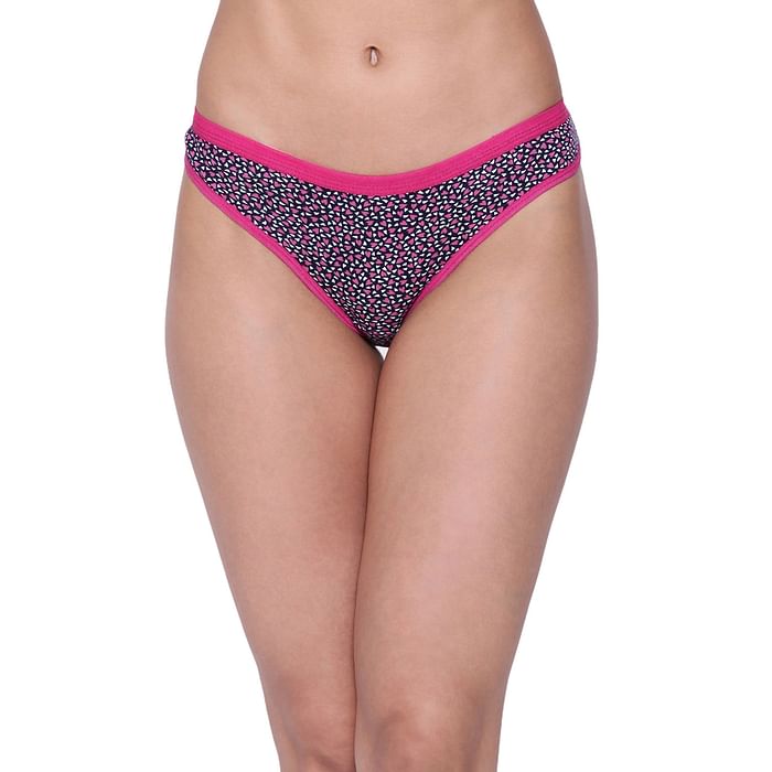 

Clovia Low Waist Heart Print Bikini Panty in Black - Cotton - PN3465E13