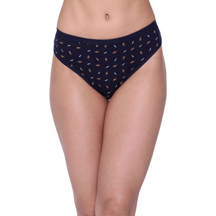 

Clovia Low Waist Printed Bikini Panty in Navy - Cotton - PN3465A08