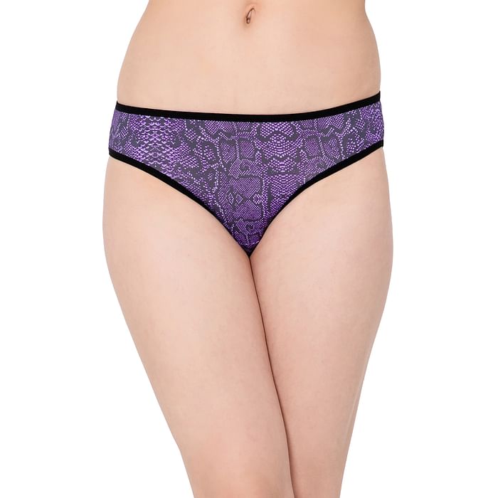 

Clovia Low Waist Snakeskin Print Bikini Panty in Purple - PN2810A15