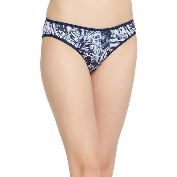 

Clovia Low Waist Printed Bikini Panty in Royal Blue - PN2810H08, Navy