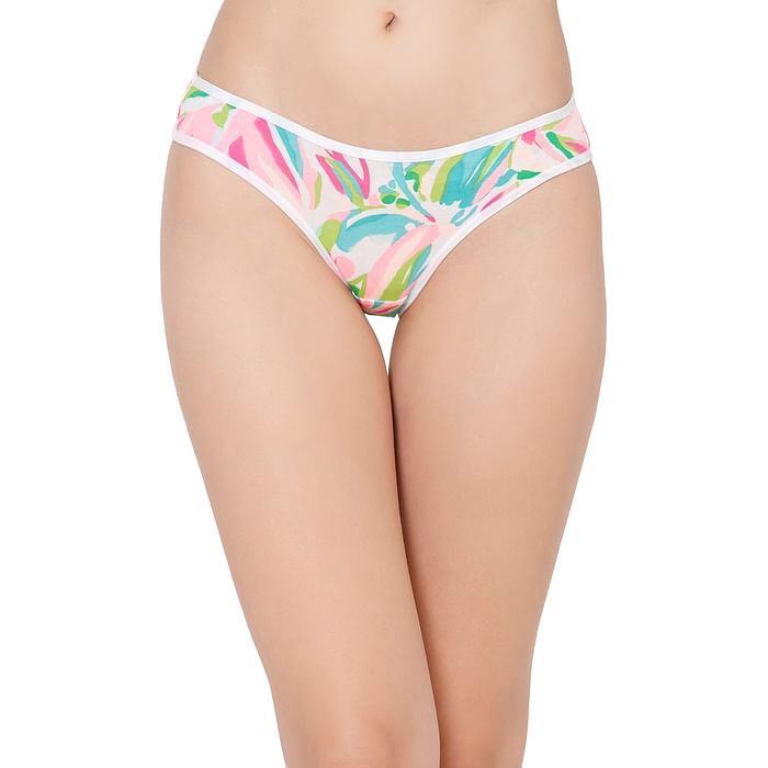 

Clovia Low Waist Printed Bikini Panty in White - Cotton - PN2568A19