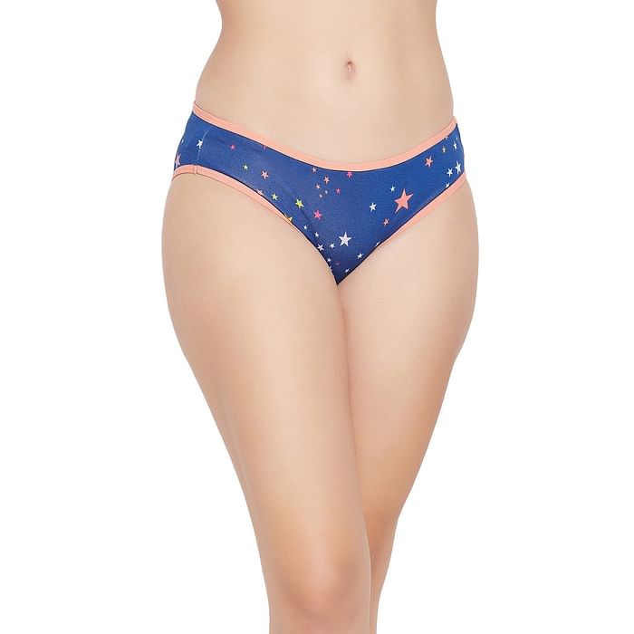 

Clovia Low Waist Star Print Bikini Panty in Navy - Cotton - PN3380B08