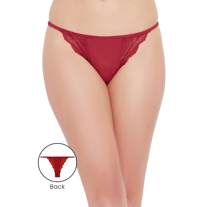 

Clovia Low Waist Thong in Maroon - PN3532A09