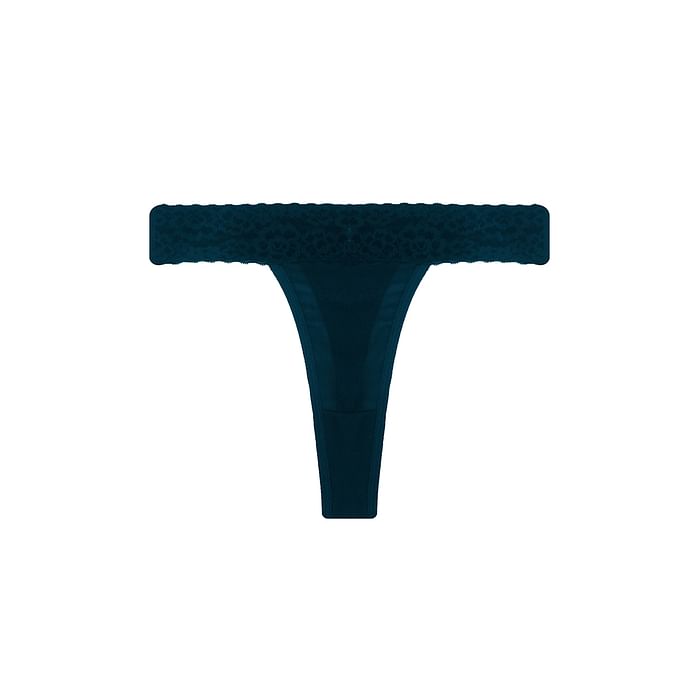

Clovia Low Waist Thong in Navy with Lace Waist - PN3394A36, Teal