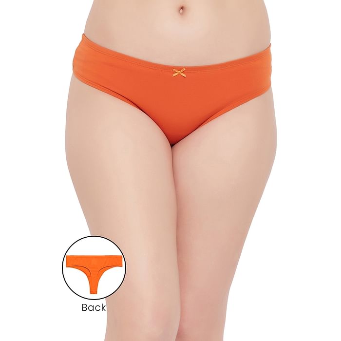 

Clovia Low Waist Thong in Orange - Cotton - PN3507P16