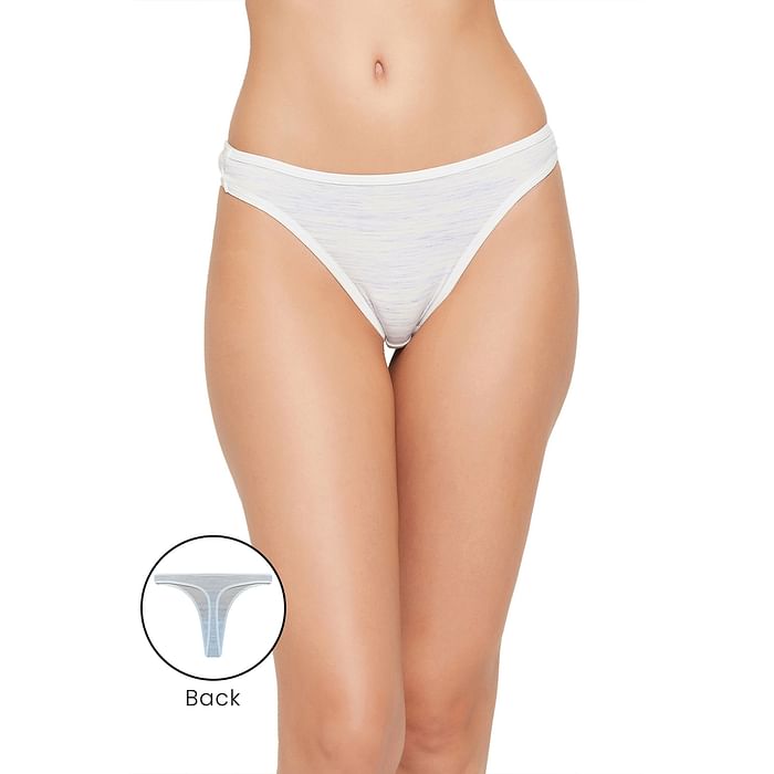 

Clovia Low Waist Thong in White - Cotton - PN1481C18