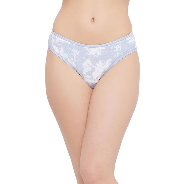 

Clovia Low Waist Tie-Dye Print Bikini Panty in Light Grey - PN3380A01