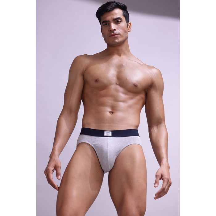

Clovia John Players Manchester City Champion Cotton Brief in Grey Melange - JBF031M01, Light grey