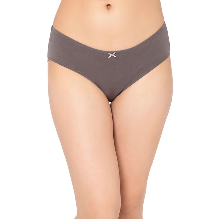 

Clovia Mid Waist Hipster Panty in Dark Grey - Cotton - PN3505P05