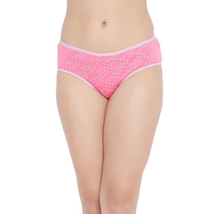 

Clovia Mid Waist Aztec Print Hipster Panty in Light Pink - Cotton - PN3464I22