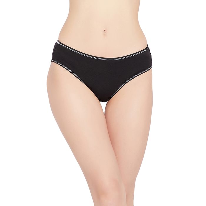 

Clovia Mid Waist Bikini Panty in Black - Cotton - PN3467X13