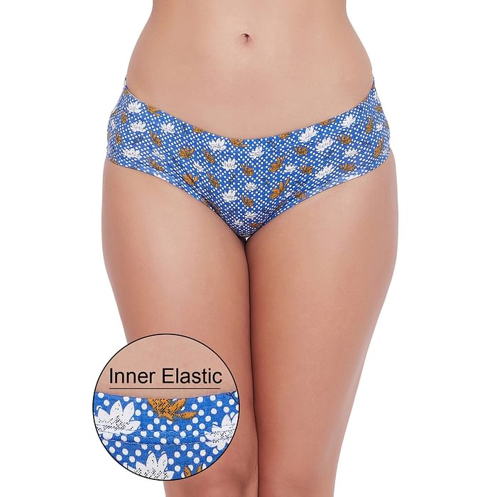 

Clovia Mid Waist Boat Print Hipster Panty with inner Elastic in Blue - Cotton - PN3227J03, Light blue