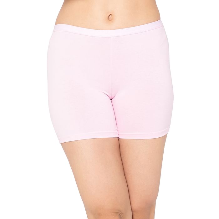 

Clovia Mid Waist Boyleg Panty in Soft Pink - Cotton - PN2667P22, Light pink