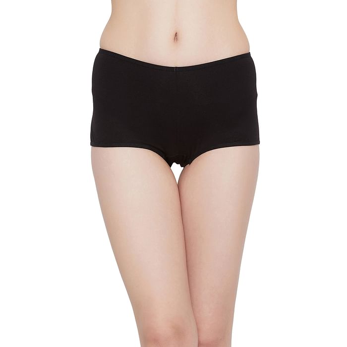 

Clovia Mid Waist Boyshorts in Black - Cotton - PN5006R13