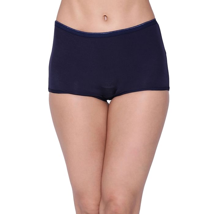 

Clovia Mid Waist Boyshorts in Navy - Cotton - PN3462P08