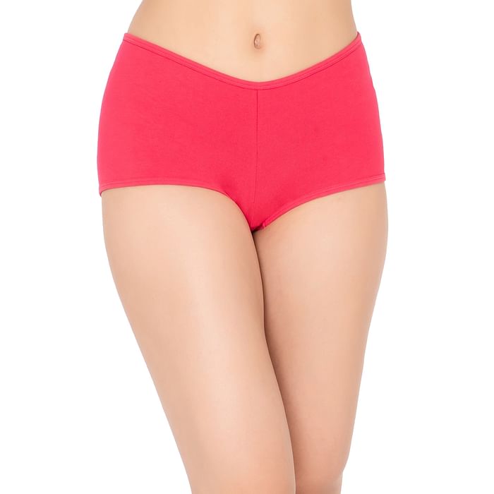 

Clovia Mid Waist Boyshorts in Hot Pink - Cotton - PN2152P14