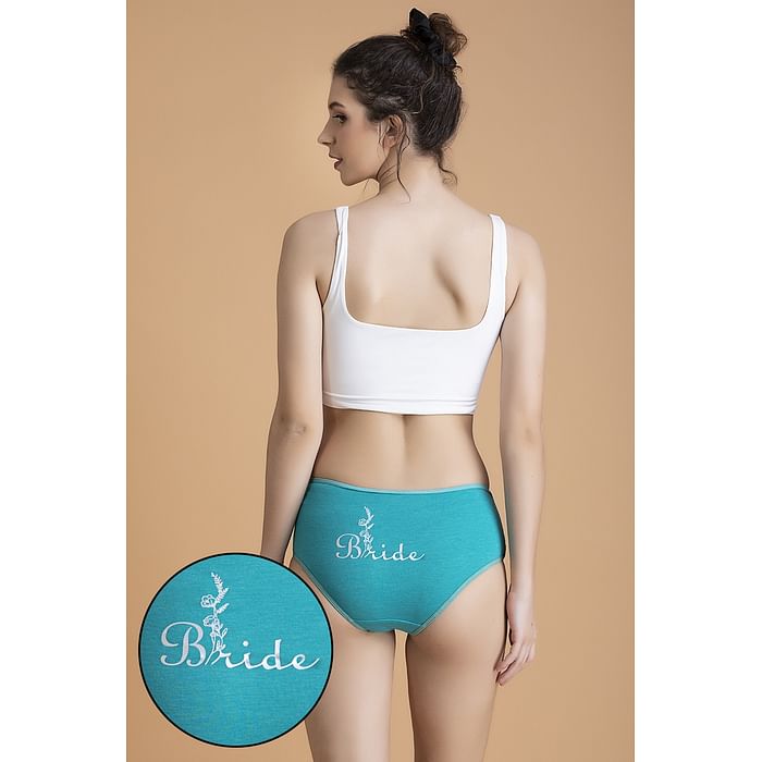 

Clovia Mid Waist Bride Print Hipster Panty in Turquoise - Modal - PN3458O11, Light green