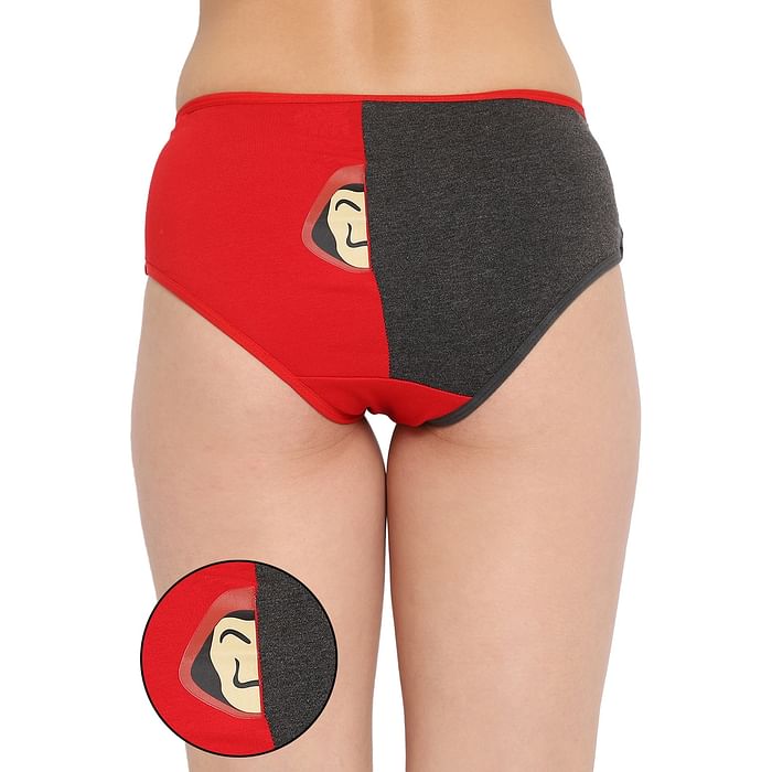 

Clovia Mid Waist Color Block Hipster Panty in Red - Cotton - PN3377B04