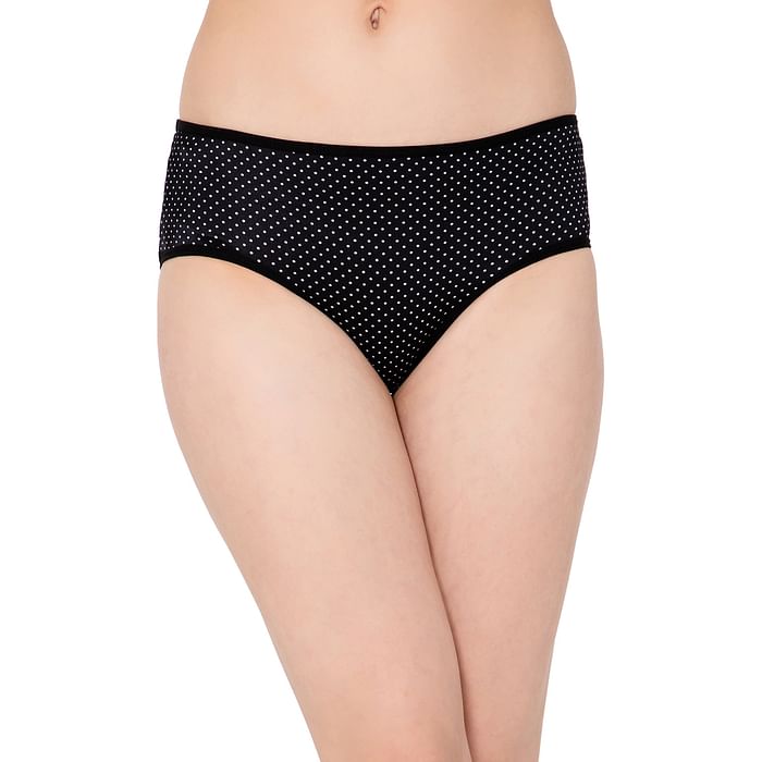 

Clovia Mid Waist Dot Print Hipster Panty in Black - PN3404B13