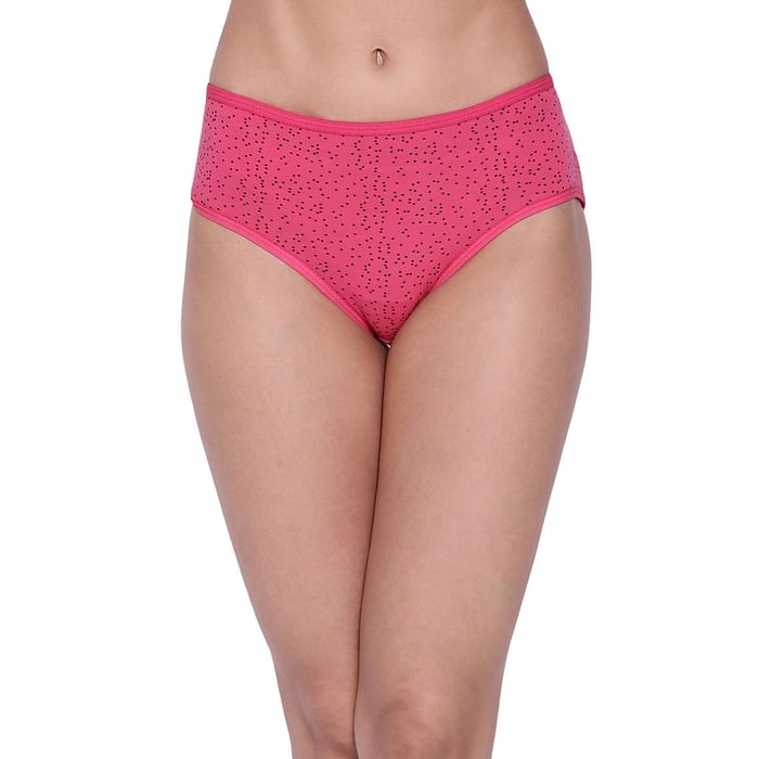 Clovia - Clovia Mid Waist Dot Print Hipster Panty in Pink – Cotton – PN2854H14