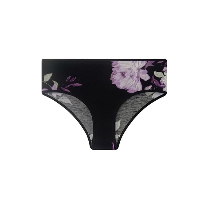 

Clovia Mid Waist Floral Print Hipster Panty in Black - Cotton - PN2854B13