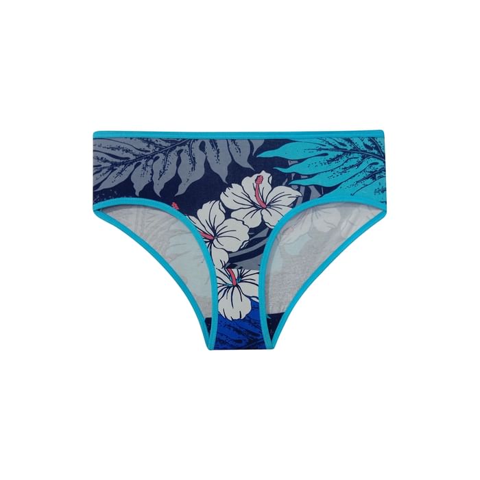 

Clovia Mid Waist Floral Print Hipster Panty in Blue - Cotton - PN2854F08, Navy