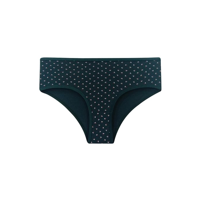 

Clovia Mid Waist Printed Hipster Panty in Dark Green - Cotton - PN3464D17