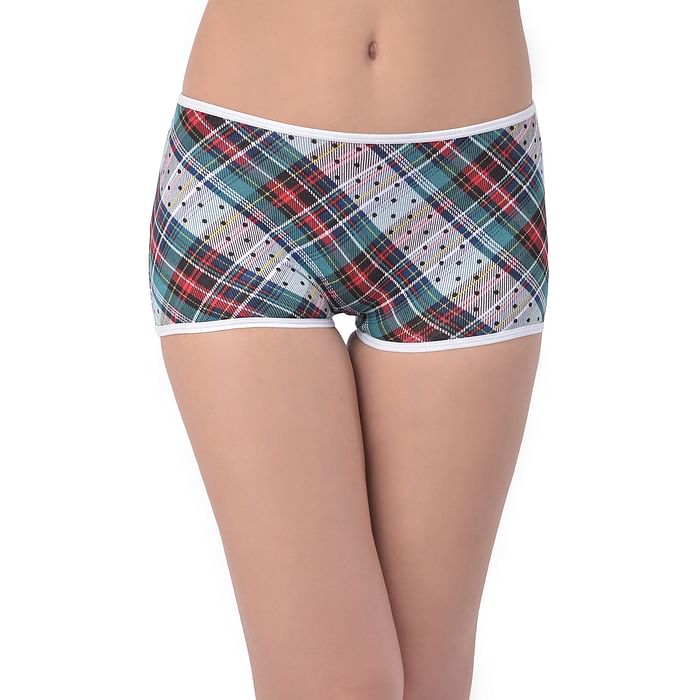 

Clovia Mid Waist Geometric Print Boyshorts in Multicolour - Cotton - PN2260L19