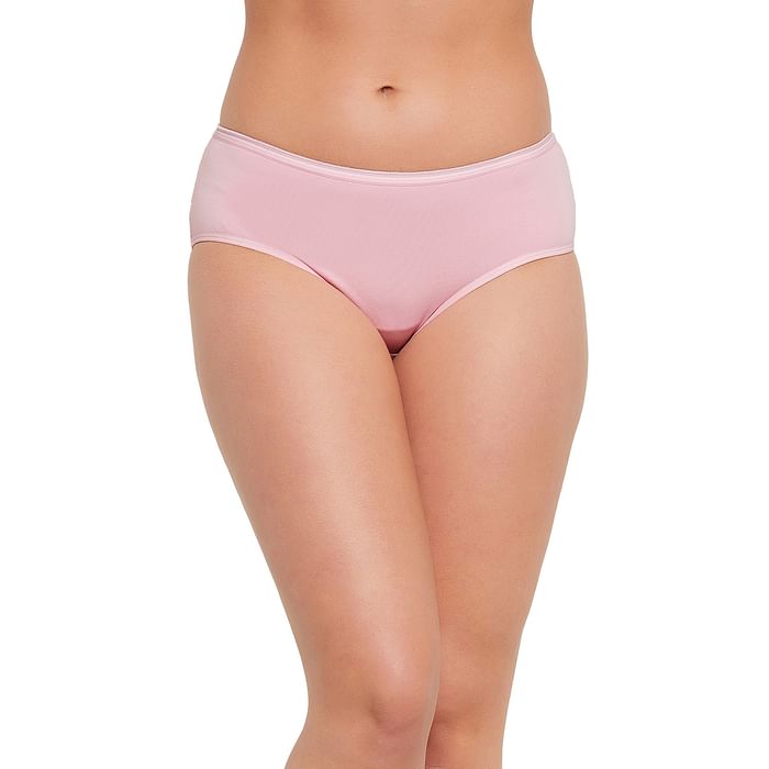 

Clovia Mid Waist Hipster Panty in Baby Pink - Cotton - PN5031A22, Light pink