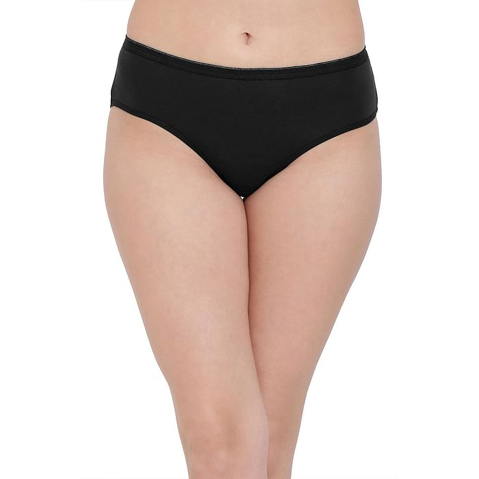 

Clovia Mid Waist Hipster Panty in Black- Cotton - PN2597P13