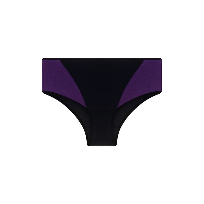 

Clovia Mid Waist Colourblocked Hipster Panty in Black - Cotton - PN1355G13