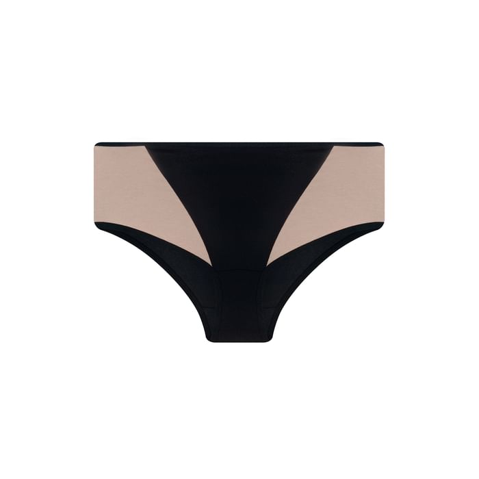 

Clovia Mid Waist Hipster Panty in Black with Coloured Panels - Cotton - PN1355F13