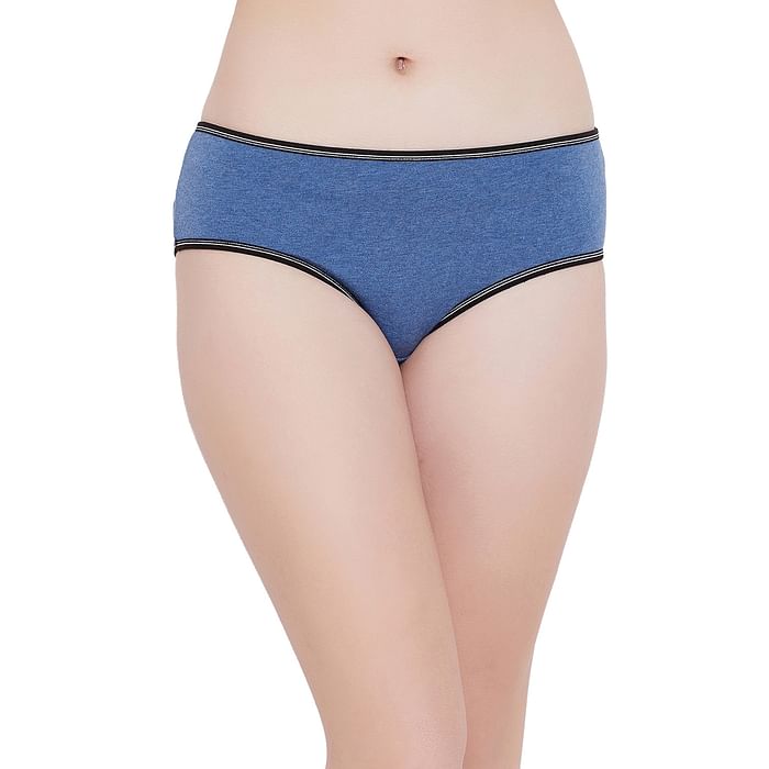 

Clovia Mid Waist Hipster Panty in Blue- Cotton - PN2022A03