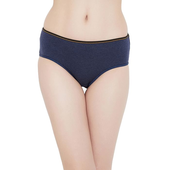 

Clovia Mid Waist Hipster Panty in Dark Blue- Cotton - PN1588P08, Navy