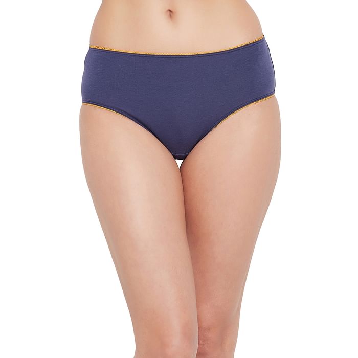 

Clovia Mid Waist Hipster Panty in Dark Blue - Cotton - PN2323P08, Navy