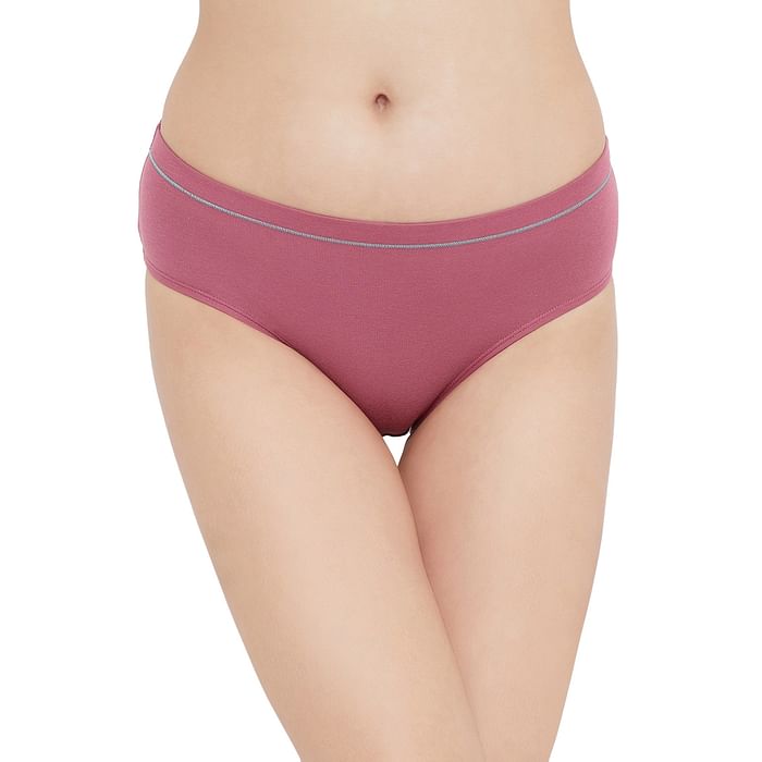 

Clovia Mid Waist Hipster Panty in Dusty Pink- Cotton - PN3441P22, Light pink