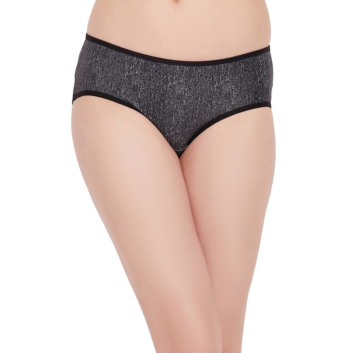

Clovia Mid Waist Hipster Panty in Grey Melange - PN3404G05