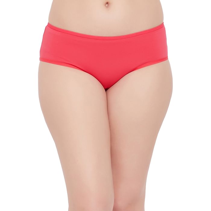 

Clovia Mid Waist Hipster Panty in Hot Pink - Cotton - PN3458Q14