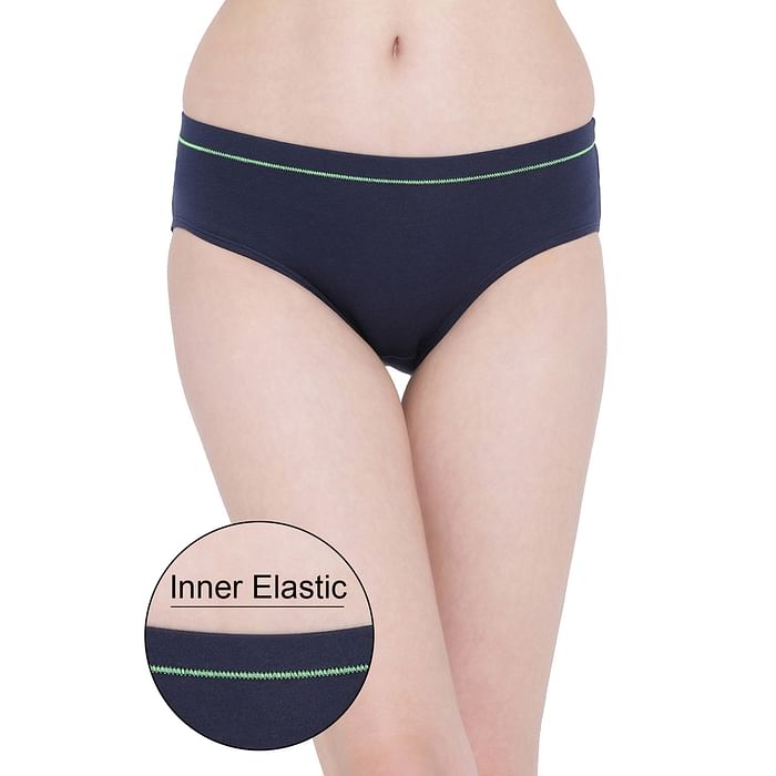 

Clovia Mid Waist Hipster Panty with Inner Elastic in Navy - Cotton - PN3441A08