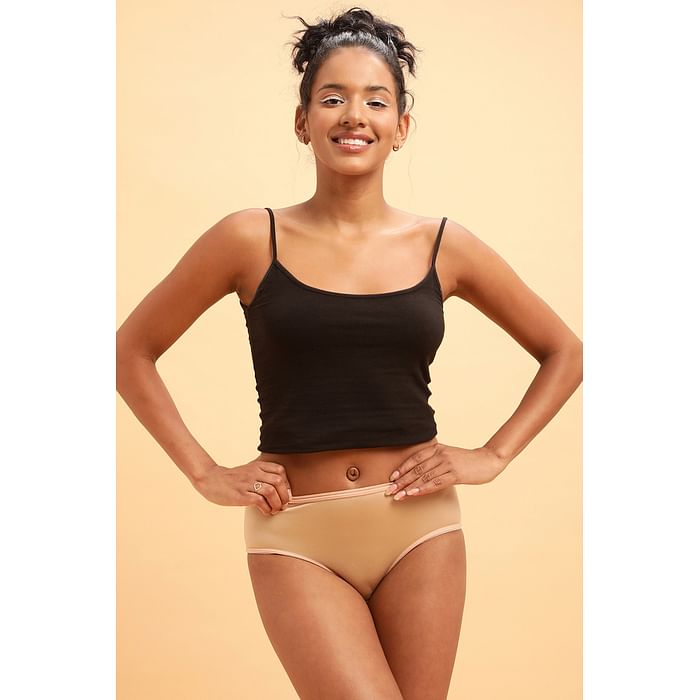 

Clovia Mid Waist Hipster Panty in Nude Colour - PN3519B24