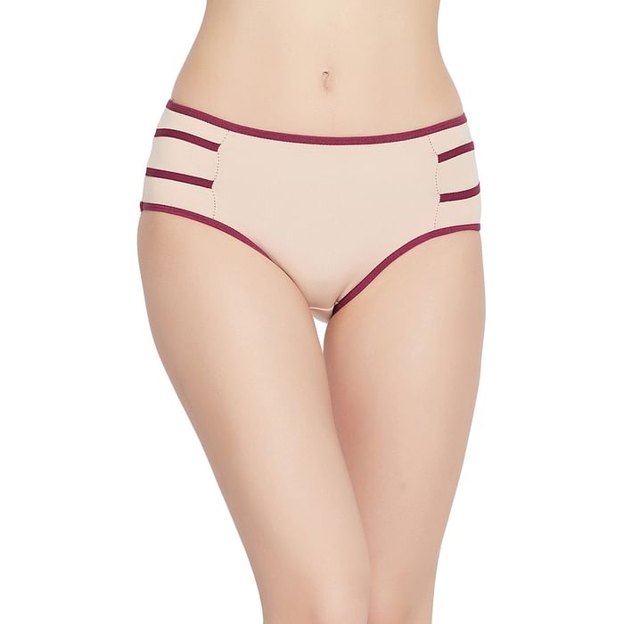 

Clovia Mid Waist Hipster Panty in Nude - Cotton - PN2690B24, Nude-colour