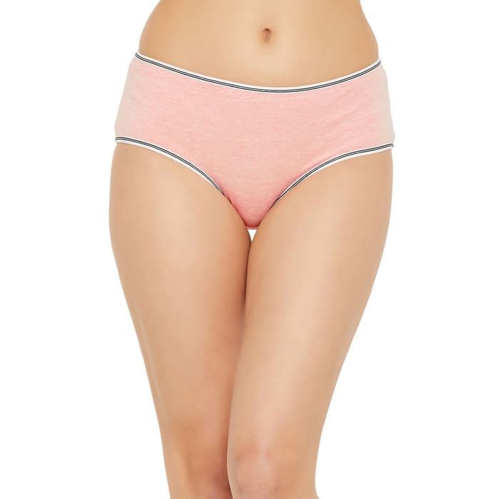

Clovia Mid Waist Hipster Panty in Peach Colour - Cotton - PN2022A34