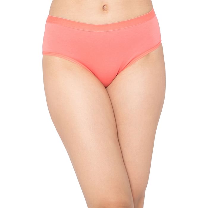 

Clovia Mid Waist Hipster Panty in Peach Colour - Cotton - PN2007P34