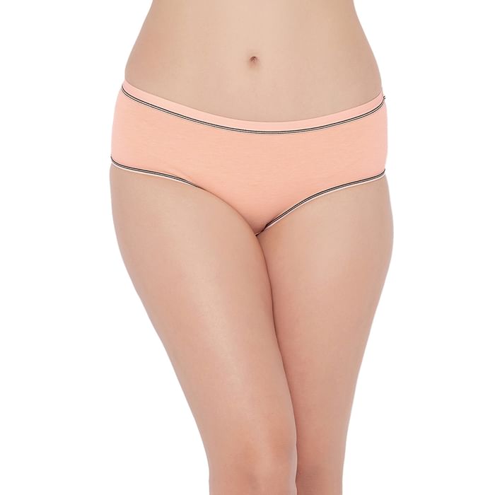 

Clovia Mid Waist Hipster Panty in Peach Colour - Cotton - PN2684A16, Orange