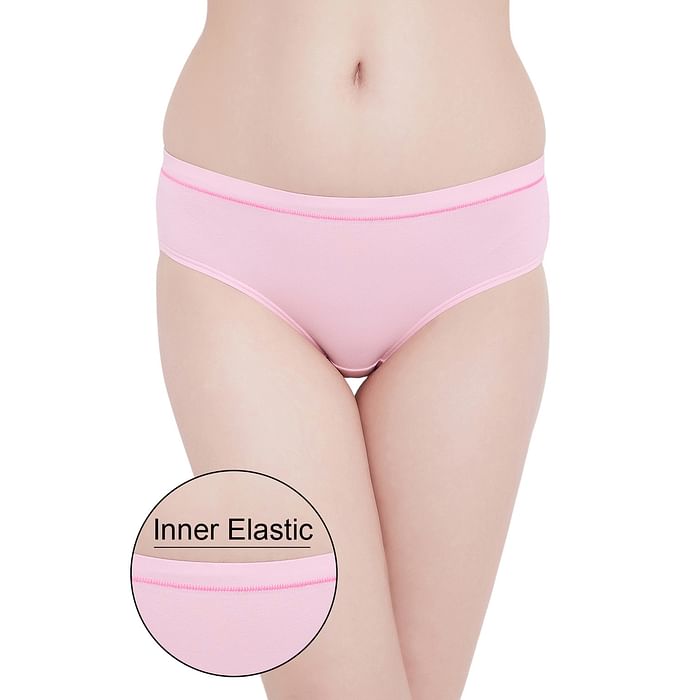 Clovia - Clovia Mid Waist Hipster Panty in Pink- Cotton – PN3441A22