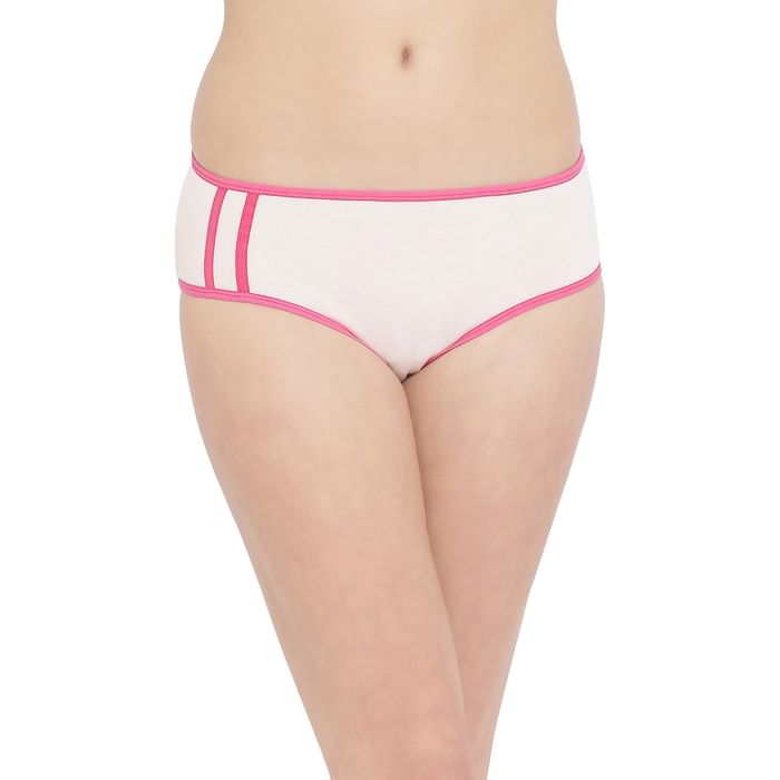 

Clovia Mid Waist Hipster Panty in Pink - Cotton - PN2622P22, Light pink