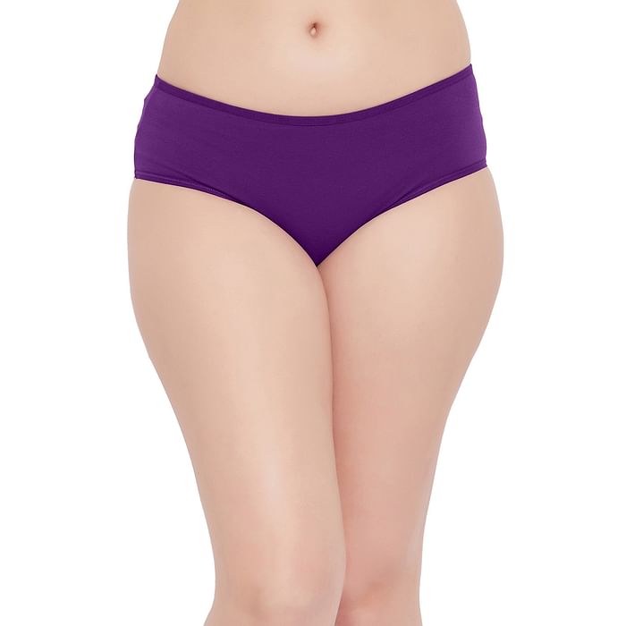 

Clovia Mid Waist Hipster Panty in Purple - Cotton - PN3458Q15