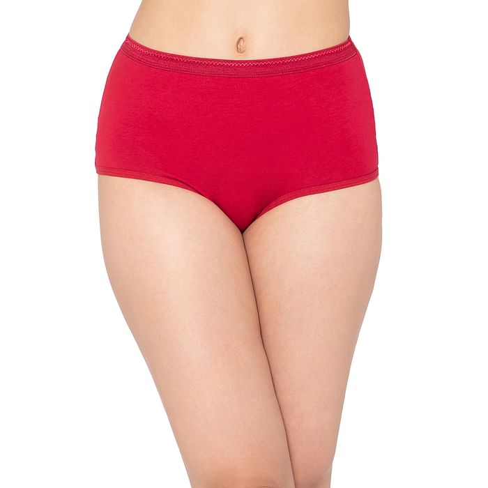

Clovia Mid Waist Hipster Panty in Red - Cotton - PN2007P04
