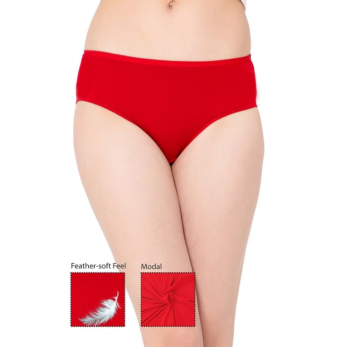 

Clovia Mid Waist Hipster Panty in Red - Modal - PN2509P04